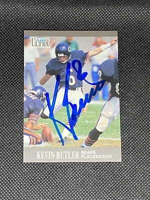 Kevin Butler Chicago Bears SB XX 1991 Fleer Ultra Signed Auto Card #153 COA - Image 1 of 3