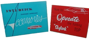 Buick car automobile vintage 1953 accessories Skylark folding top lot 2 brochure - Picture 1 of 4