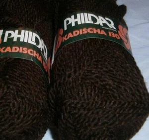 LOT OF 9BALLS PHILDAR " KADISHA " CHOCOLATE BROWN CHUNKY WEIGHT YARN- 25% WO - Picture 1 of 1