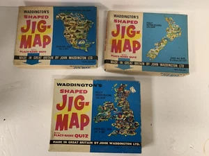 Vintage Waddington Jig Map Bundle X 3 Please Read The Detail. - Picture 1 of 12