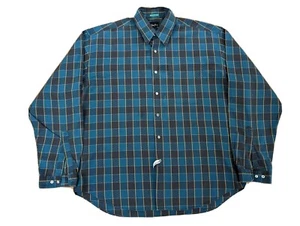 Vintage Neiman Marcus Shirt Mens Large Long Sleeve Button Up Size Plaid vtg - Picture 1 of 5