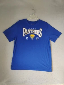 Pitt Panthers Shirt Adult XL Blue Short Sleeve Crew Neck Graphic Logo Pullover - Picture 1 of 10