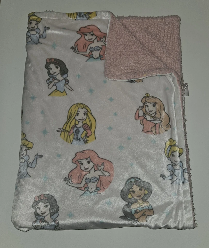 Disney Baby Princess Fleece Blanket Pink Cinderella Ariel Snow White Jasmine - Image 1 of 4