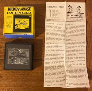 Vintage Boxed Mickey Mouse ‘Fishin’ Around’ Lantern Slides Story K - Picture 1 of 16