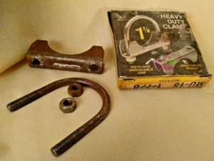 CLAMP MU-15 1 7/8 INCH VINTAGE BOX HAWK LOGO MADE USA MUFFLER PIPE EXHAUST. - Picture 1 of 11