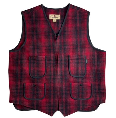 Woolrich Men's Full Zip Red Plaid Wool Vest  Size XL  NWOT  Outdoor Hunting - Image 1 of 4
