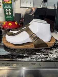 Birkenstock Gizeh Graceful Taupe Birko Flor Metallic Leather Regular Us Sz7 Sz38 - Picture 1 of 9