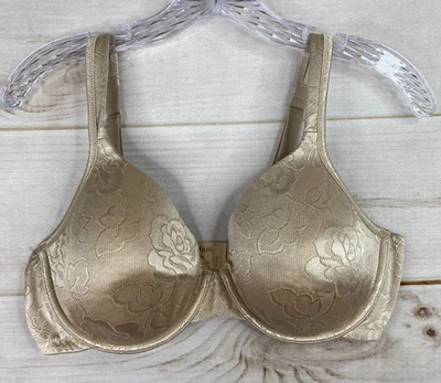 Sujetador Vanity Fair para mujer 36DD beige floral jacquard con aros cobertura completa satinado Foto 1 de 4