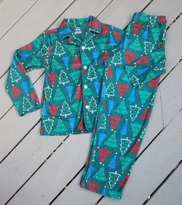 Carter's Weihnachtsbaum Druck Fleece Pyjama 2 Stück Unisex Kinder Größe 12 - Bild 1 von 3