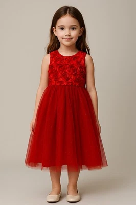 Stunning Red Marmellata Holliday Dress Girls Available Size 6 - Image 1 of 4