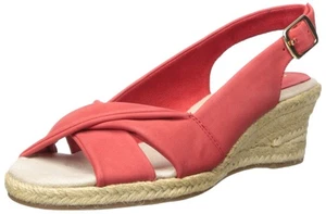 Easy Street Women's 6.5 N Maureen Espadrille Slingback Sandals Red NIB - Picture 1 of 5
