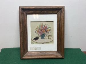 De colección 1941 F.A. Cuadro bordado viga 6 1/4”x6 1/4” en roble 10 3/4x12 3/4” marco - Imagen 1 de 10