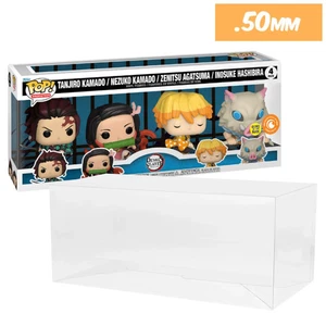 4 PACK DEMON SLAYER Pop Protectors for Funko (50mm thick) 6.25h x 15w x 3.5d - Picture 1 of 7