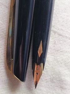 #025 Vintage Platin Füllfederhalter 18K Feder Made In Japan gebraucht selten - Bild 1 von 5