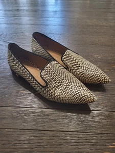 Tory Burch King Cobra Leder Blockabsatz Größe 11 schwarz & cremefarben toller Zustand - Bild 1 von 13