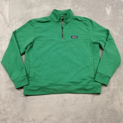 Patagonia Pullover Sweater Womens Large Green Organic Cotton Ahnya Quarter Zip - Image 1 of 4