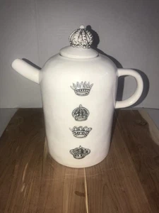 NWOT Rae Dunn Artisan Collection VTG Have A Royal Day Crown Coffee Tea Pot Rare - Picture 1 of 9