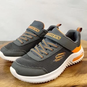 Skechers Bounders Kids Sneaker - Gray And Orange - Kids Size 1 - Picture 1 of 11