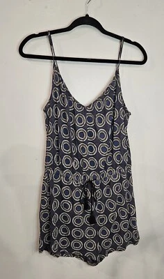 H&M | Talla S | Mameluco Boho Azul Geométrico Círculo/Borla Corbata Foto 1 de 4