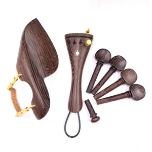 1set Violin Viola Accessory Wenge Wood Tailpiece Chinrest Peg Endpin - Picture 1 of 3