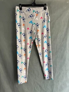 Disney Minnie Mouse Leggings Medium Ivory Multicolor - Picture 1 of 7