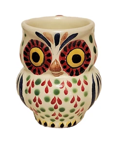 Anthropologie Gorky Gonzalez Owl Shape Coffee Mug Hand Painted Signed Mexico - Picture 1 of 8
