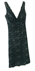 White Black House Market Black Lined Lace Dress Vneck Size 0 - Picture 1 of 5