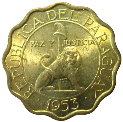 PARAGUAY. 15 CENTIMOS, 1953. UNCIRCULATED. - Image 1 of 2