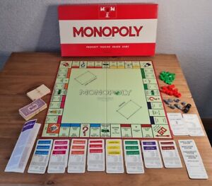 Vtg Monopoly Board Game Waddingtons Vintage 1972 Red White Box Boxed Original 