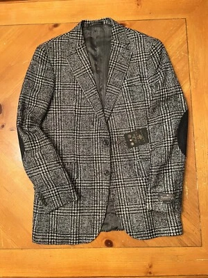 Made In USA - 40L Slim Fit- Soft Tweed-J. Abboud-Black white & Grey - Value-$995 - Image 1 of 4