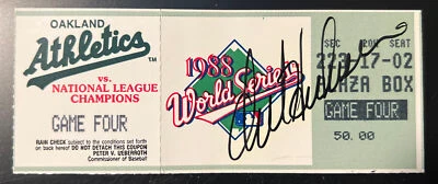 Orel Hershiser Signed Authentic World Series Game 4 Ticket Stub JSA - Image 1 of 3