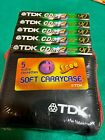 5 Cassette Tapes, Tdk Cding 2, 90 Min Bundle With Soft Carry Case, Sealed!