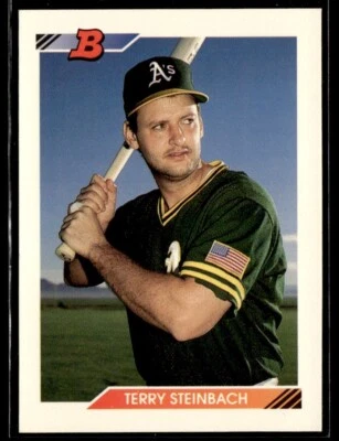 1992 Bowman #392 Terry Steinbach Oakland Athletics - Image 1 of 2