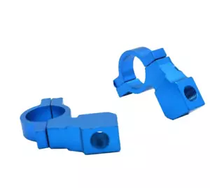 7/8" (22mm) Handlebar Aluminum Rear View Mirror Mount 10mm-Blue Pair - Picture 1 of 1