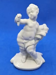 Estatuilla alemana de porcelana blanca querubín putti estatuilla Nymphenburg 265 ver fotos - Imagen 1 de 15