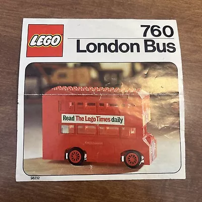 VTG Lego 760 Red London Bus Instruction Manual Booklet Only 1975 - Image 1 of 2