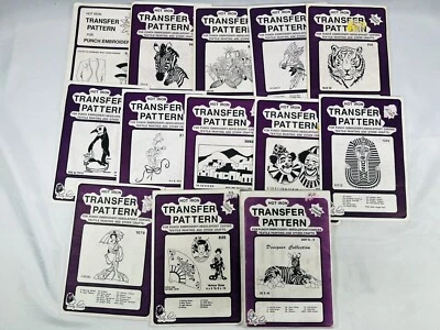 Pretty Punch Hot Iron Vintage Lot of 13 Color Coded Patterns for Embroidery - Image 1 of 4