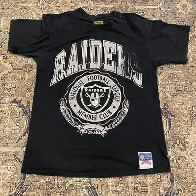 Vintage Los Angeles Raiders Shirt Mens Medium Black 90s USA Single Stitch Nutmeg - Image 1 of 4