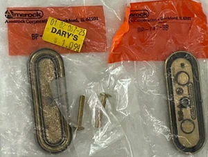 Vintage Amerock Burnished Brass 3 1/4" Cabinet Knob Pull Backplate BP747-BB-NEW - Picture 1 of 7