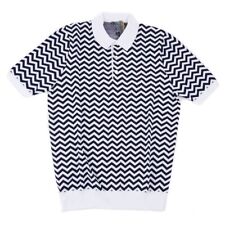 Sartorio Napoli by Kiton Slim-Fit Zig Zag Knit Cotton Polo Sweater M NWT Shirt