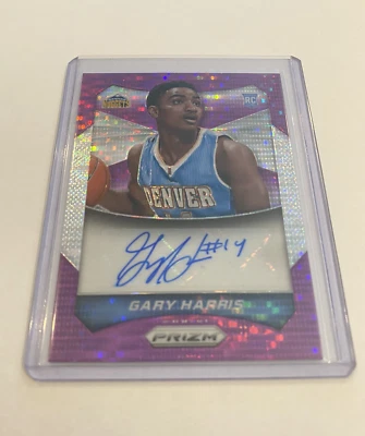 2014-15 PANINI PRIZM REFRACTOR PULSAR PÚRPURA AUTÓGRAFO GARY HARRIS AUTOMÁTICO RC/49 Foto 1 de 2
