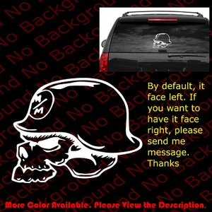 LARGE METAL MULISHA SKULL Military/US Army Car Window Vinyl Decal SK002 - Imagen 1 de 9