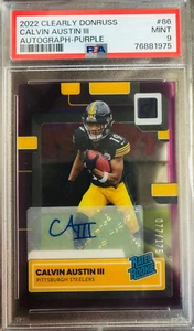 CALVIN AUSTIN III 2022 Clearly Donruss PURPLE AUTO Rated Rookie RC SP /175 POP 1 - Picture 1 of 4