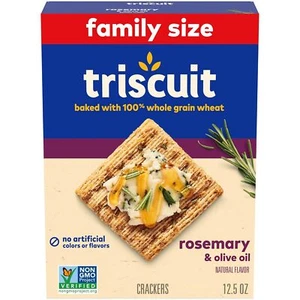 Triscuit Rosemary & Olive Oil Whole Grain Wheat Crackers, Family Size, 12.5 oz - Picture 1 of 1