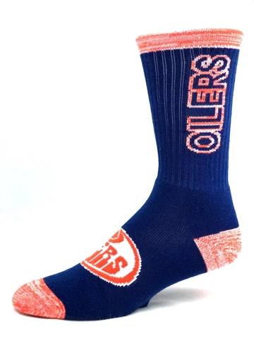 Edmonton Oilers Hockey Navy & Orange RMC Crush Deuce Crew Socks Cover