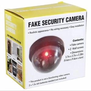 Single Dummy Camera Fake Security CCTV Dome Camera with Flashing Red LED Light - Picture 1 of 3