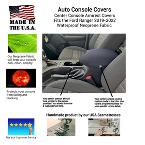 Auto Center Console Cover Neoprene-Custom Fit for Ford Ranger 2019-2023 (FRGN) - Bild 1 von 13