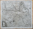 Merian Original Kupferstich Theatrum Karte Rhein Rheinlauf - 1700