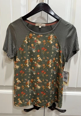 NUEVO CON ETIQUETAS Para Mujer Talla Pequeña Verde Oliva con OTOÑO Floral CottageCore Boho De Colección Foto 1 de 4