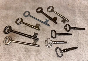 Antique Lot of 10 Original Skeleton Door & Clock Steel Keys - Picture 1 of 6